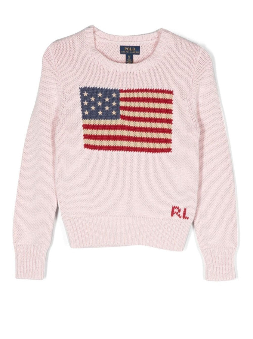 Girls Light Pink Graphic Sweater 1