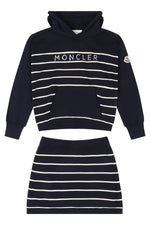 2-piece Navy Blue Stripes Hoodie/Skirt Set (Girls) 1