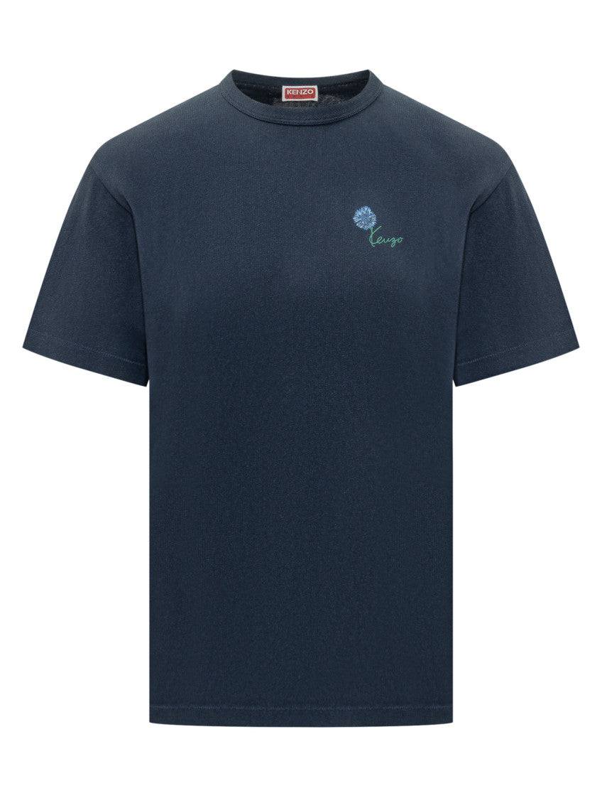 Blue Crew Neck Logo T-Shirt 1