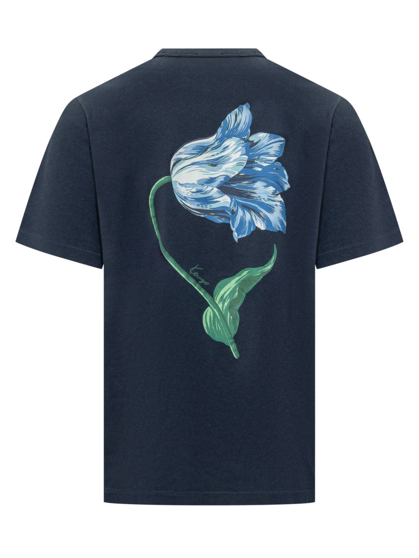 Blue Crew Neck Logo T-Shirt 2