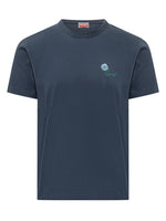 Blue Crew Neck Logo T-Shirt 1