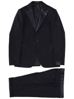 Dark Blue Peaked Lapel Suit 1