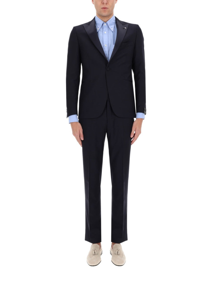 Dark Blue Peaked Lapel Suit 3