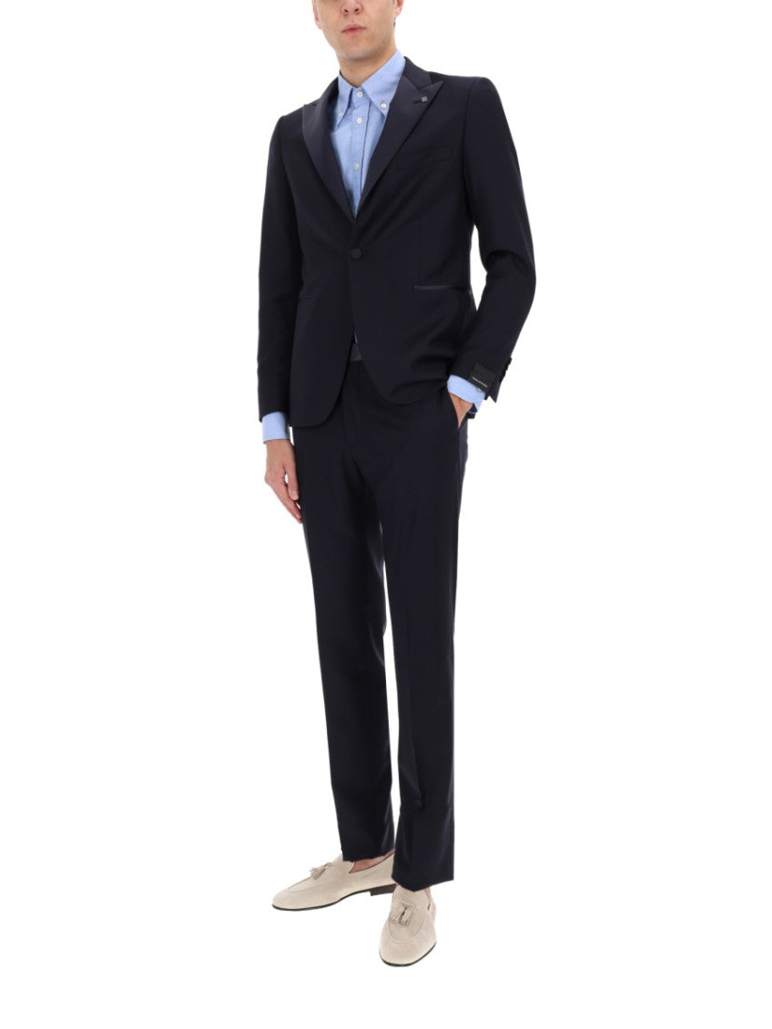 Dark Blue Peaked Lapel Suit 4