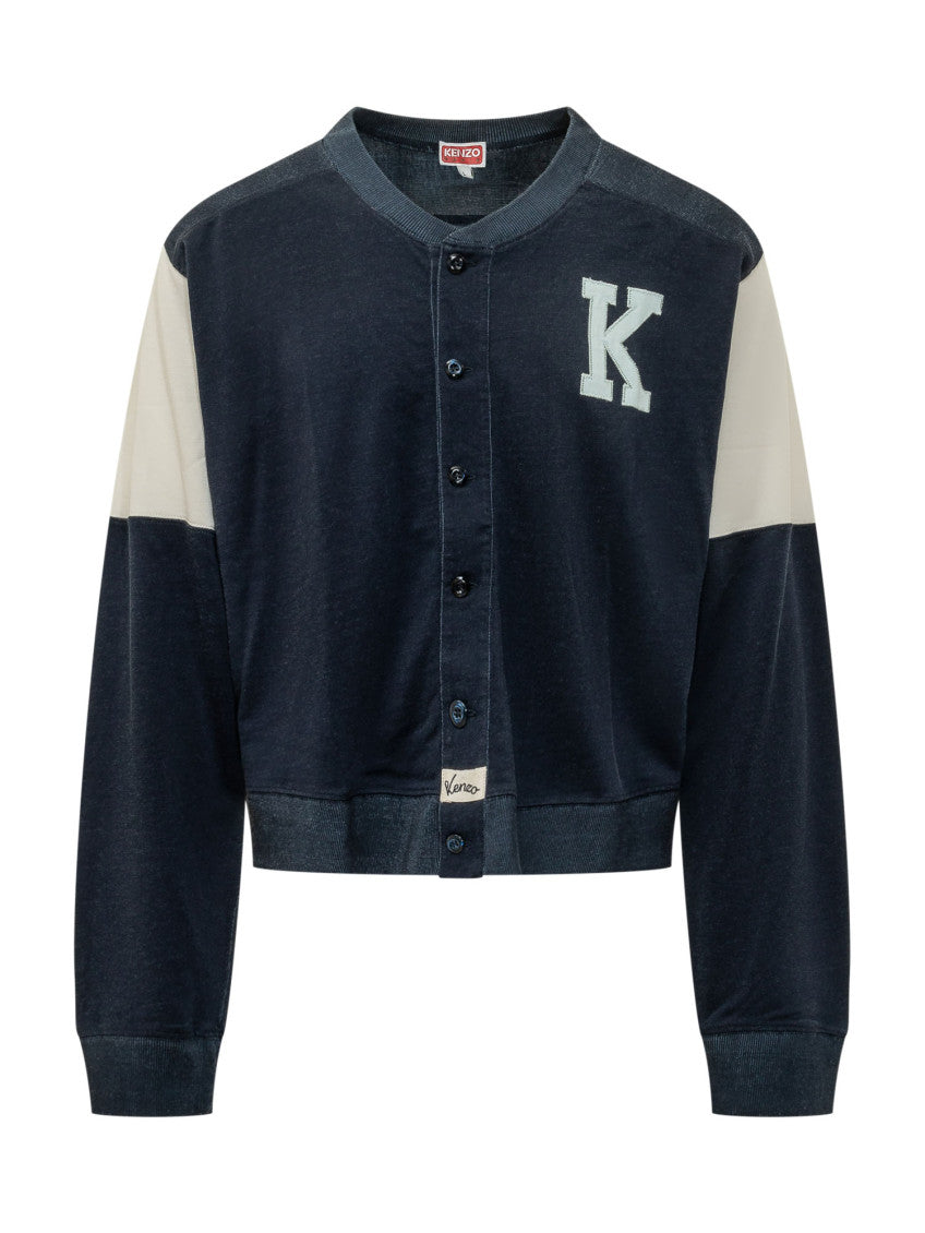 Blue Regular Varsity Cardigan 1