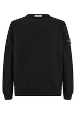 Black Solid Crew Neck Sweatshirt 1