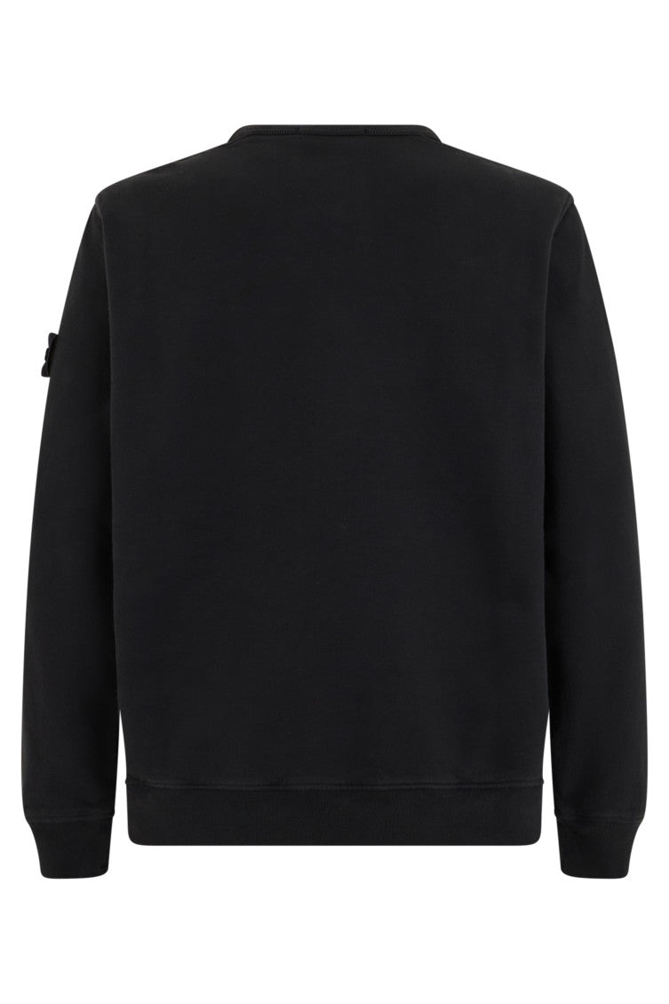Black Solid Crew Neck Sweatshirt 2