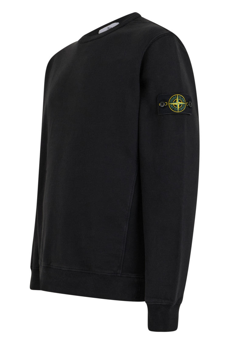 Black Solid Crew Neck Sweatshirt 3