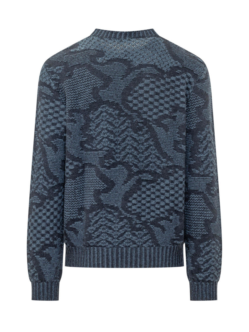 Blue Crew Neck Sweater 2