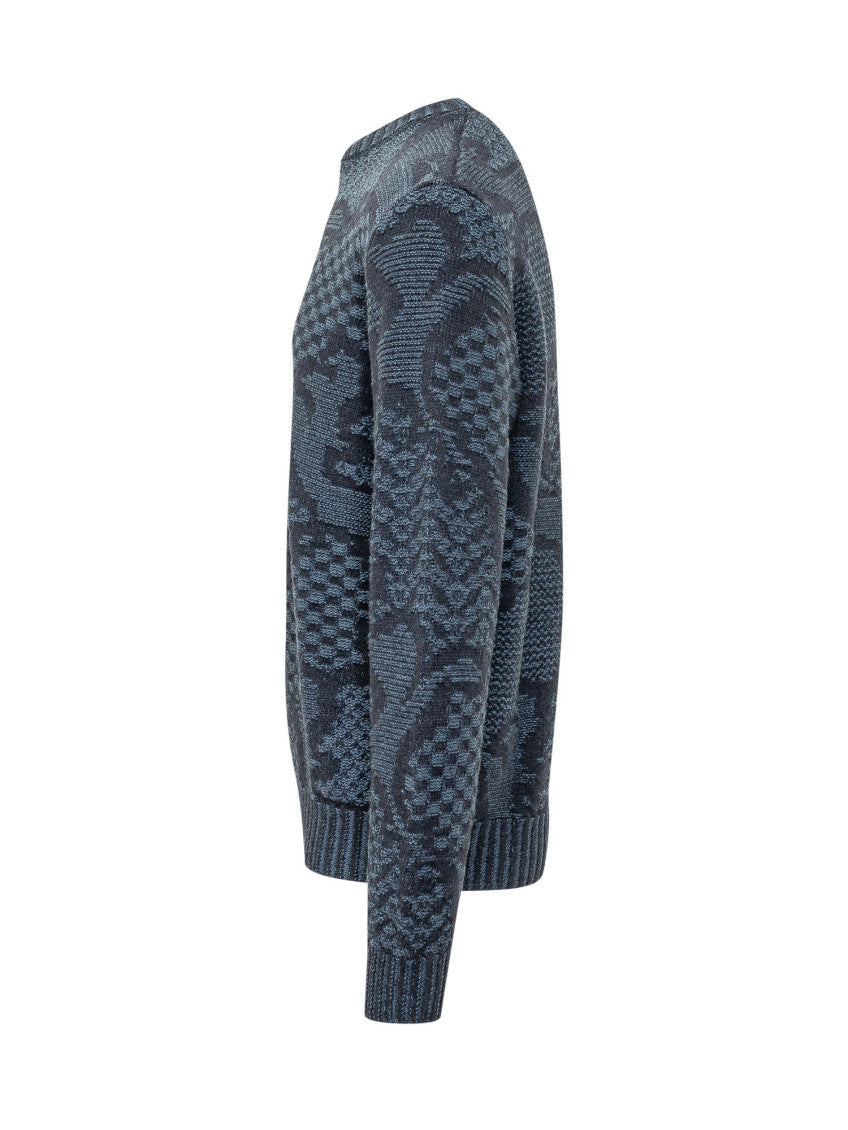 Blue Crew Neck Sweater 3