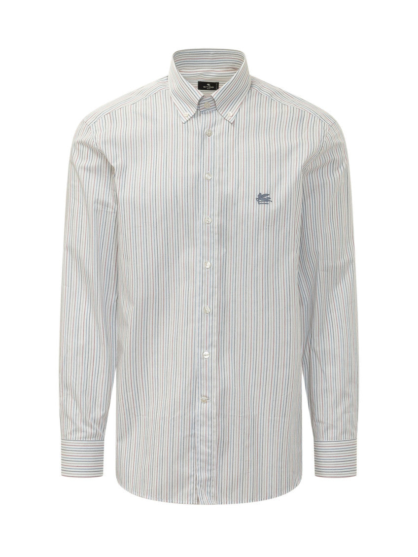 White Regular Stripes Shirt 1