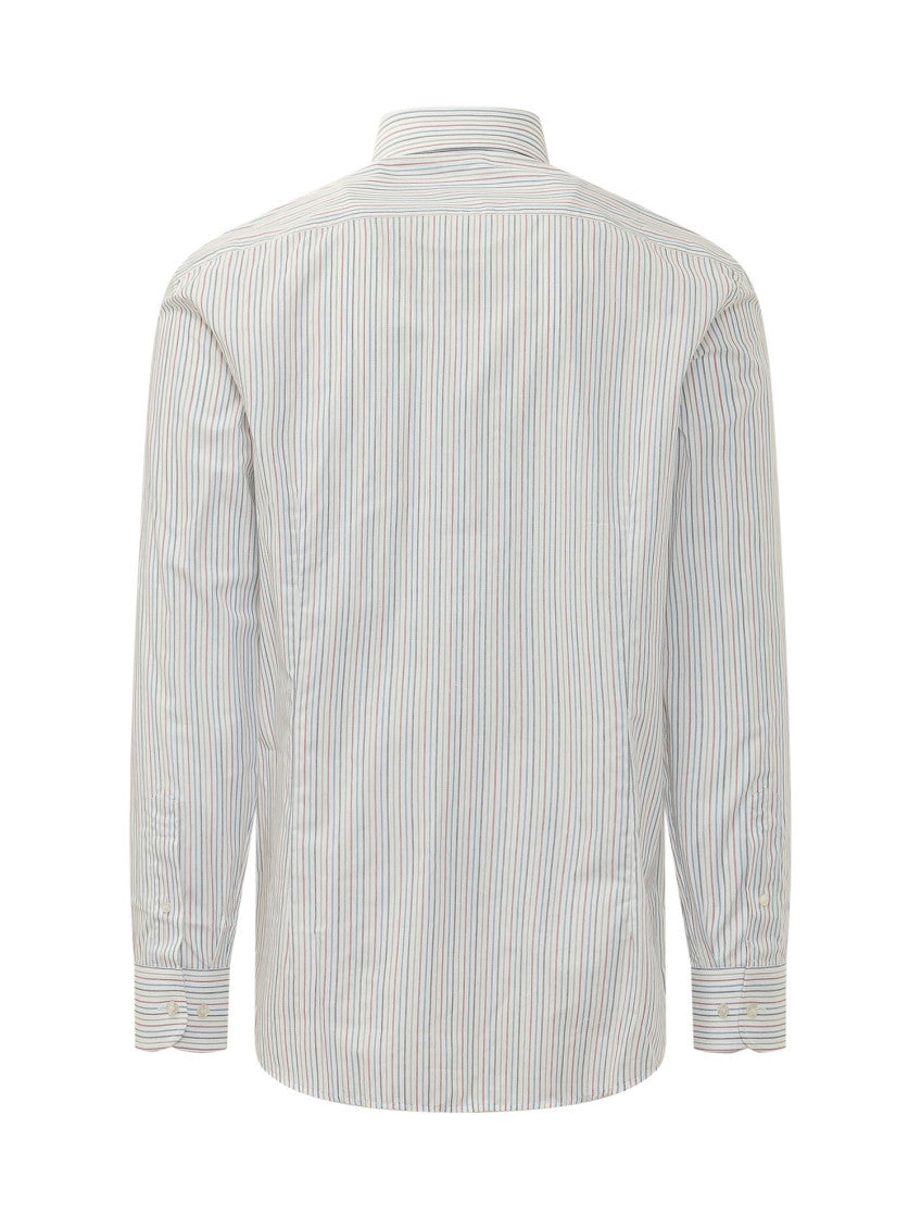 White Regular Stripes Shirt 2
