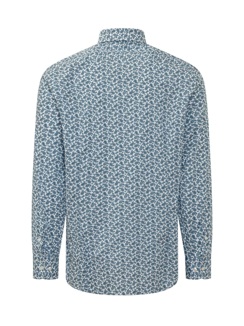 Blue Regular Paisley Shirt 2