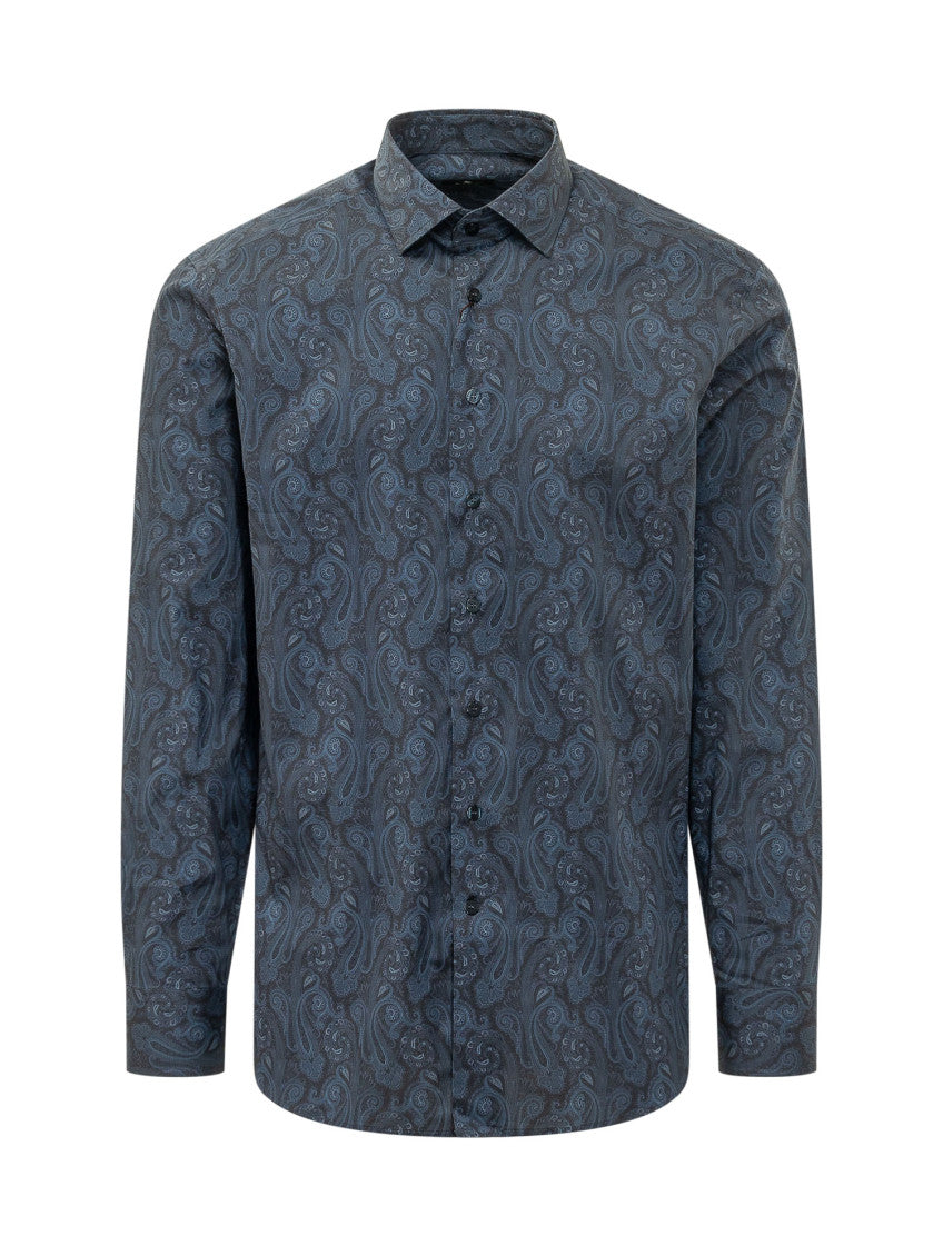 Blue Regular Paisley Shirt 1