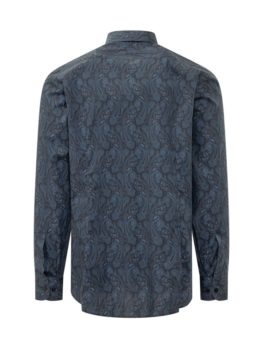 Blue Regular Paisley Shirt 2