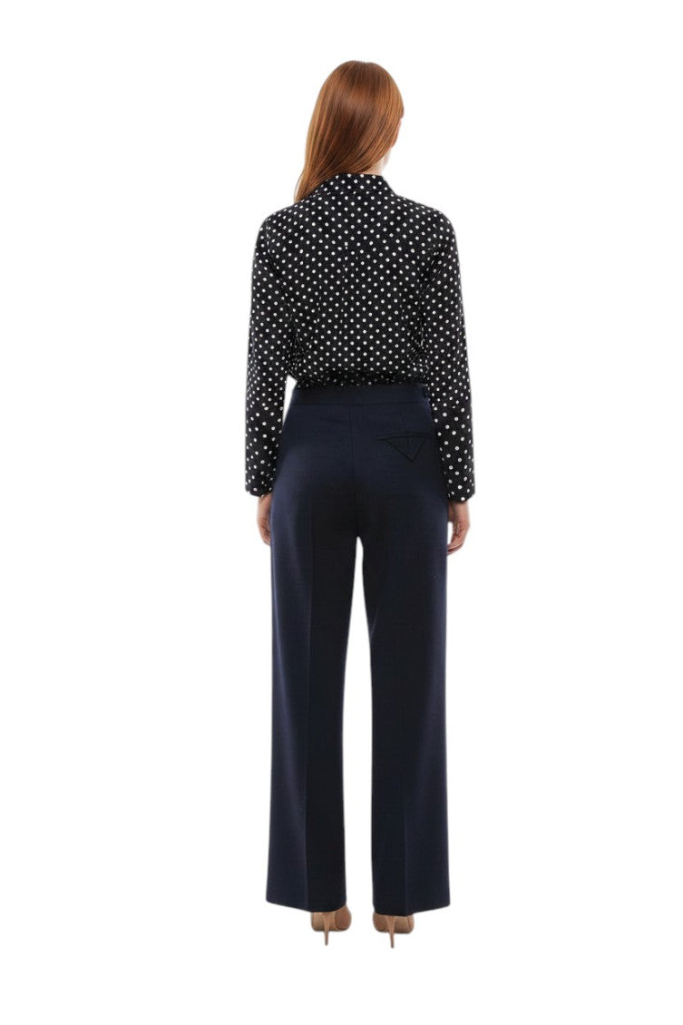 Blue Straight Flat Front Pant 2