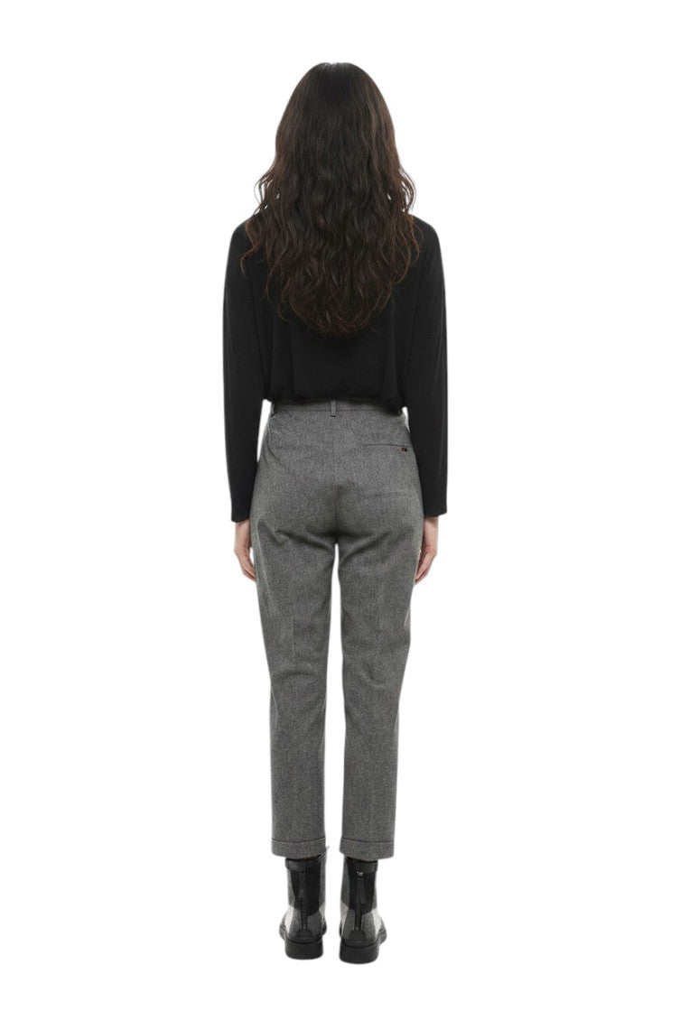 Grey Regular Fit Pleated Pants 2