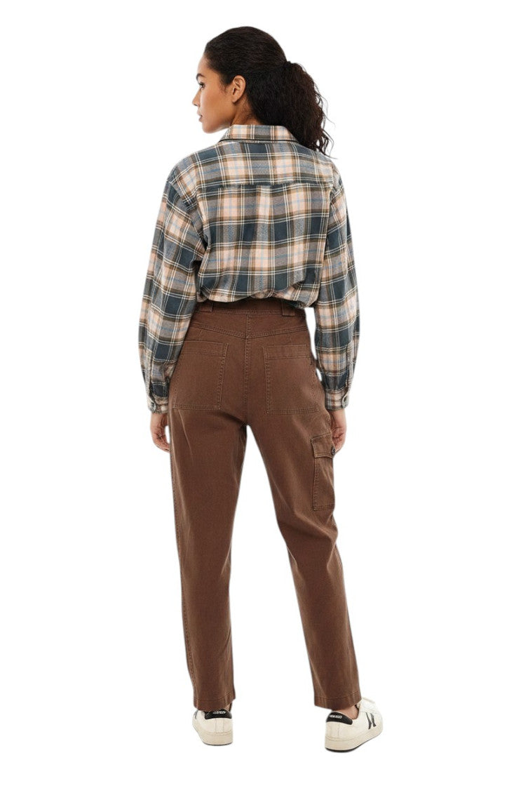 Brown Tapered Pleated Pants 2