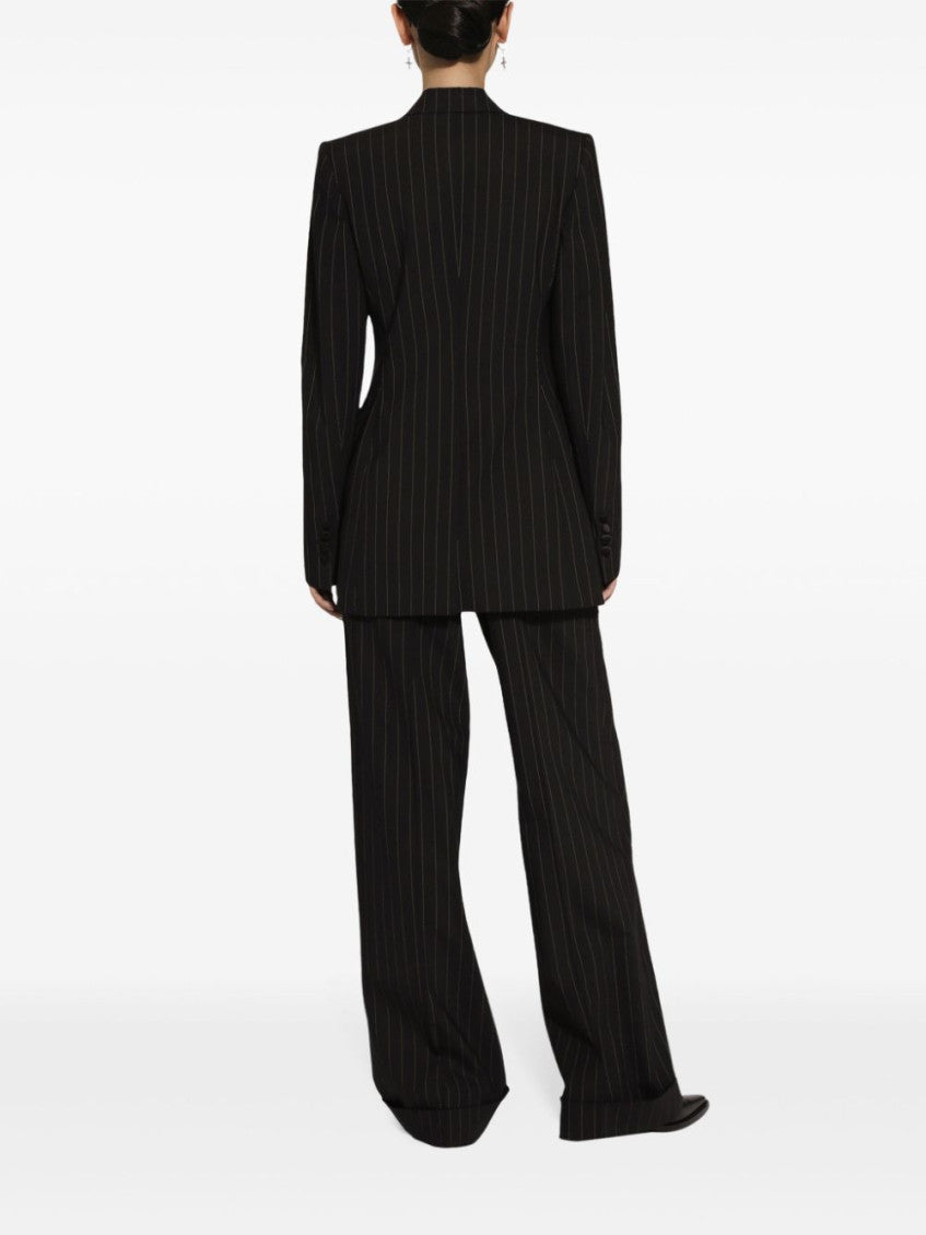Black Flared Pinstripe Pants 3