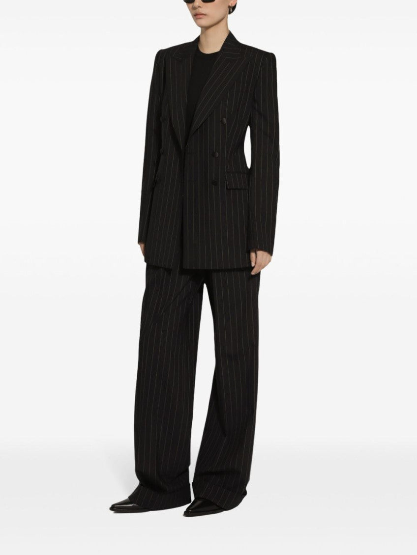 Black Flared Pinstripe Pants 5