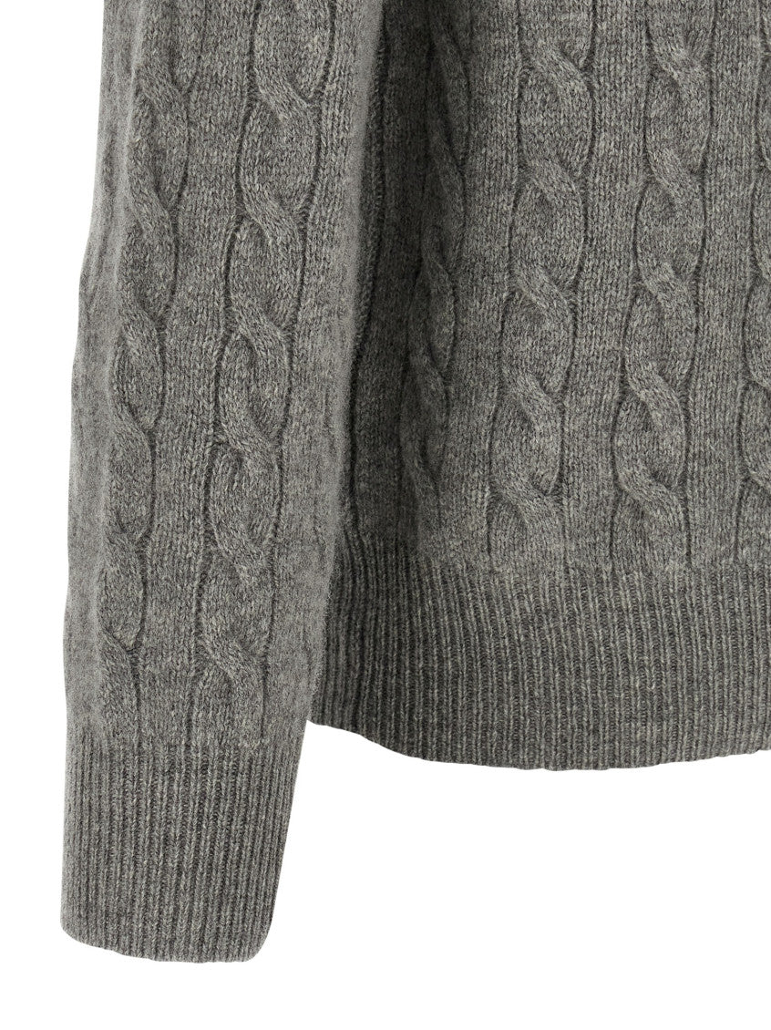 Grey Logo embroidery polo shirt 4