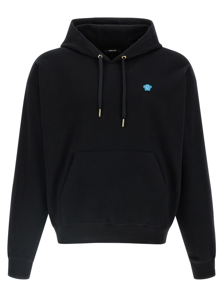 Black 'Medusa' patch hoodie 1