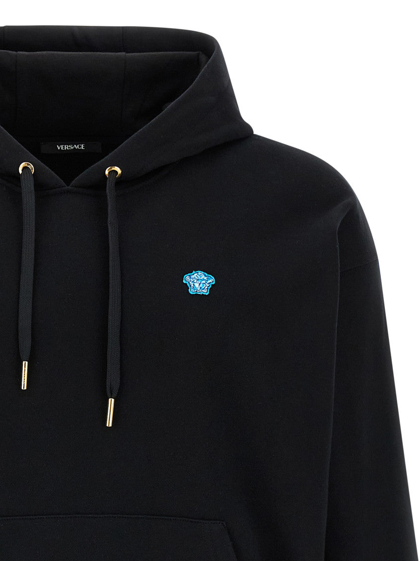 Black 'Medusa' patch hoodie 3