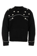 Black Wool Embroidered Sweater 1