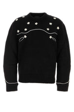 Black Wool Embroidered Sweater 1