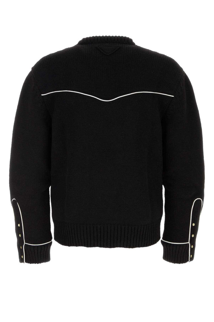 Black Wool Embroidered Sweater 2