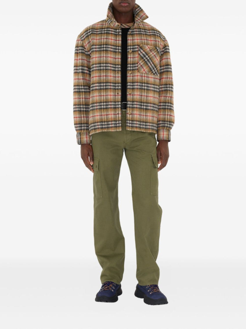 Beige Check wool overshirt 2