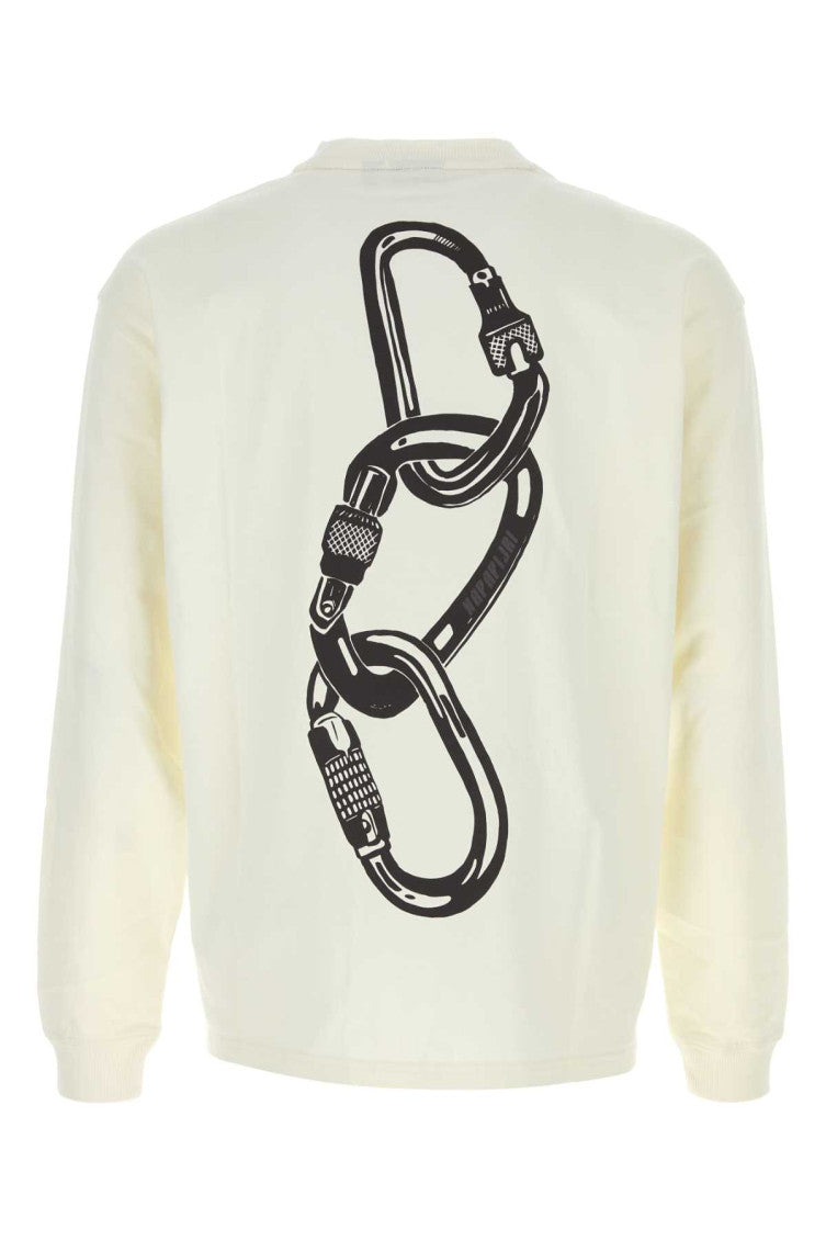 Beige Round Neck Graphic Sweatshirt 2