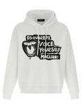 White Long Sleeves Printed Hoodie 1