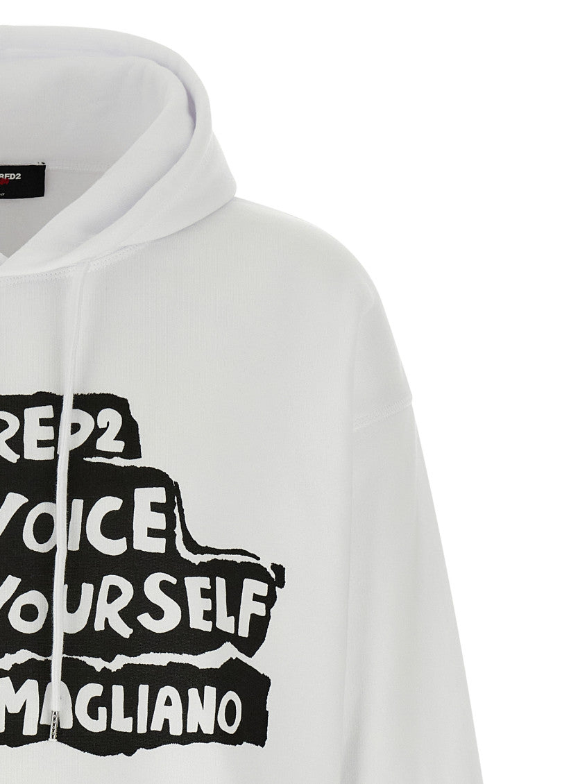 White Long Sleeves Printed Hoodie 3