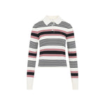 White Stripes Shirt Collar Polo 1