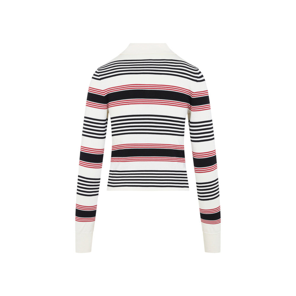 White Stripes Shirt Collar Polo 2
