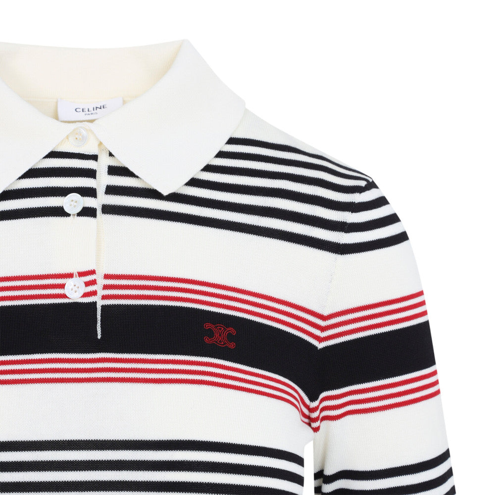 White Stripes Shirt Collar Polo 3