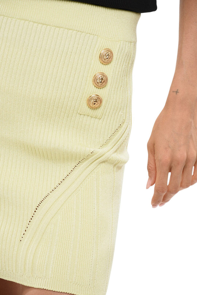 Light Yellow Knit Miniskirt 3