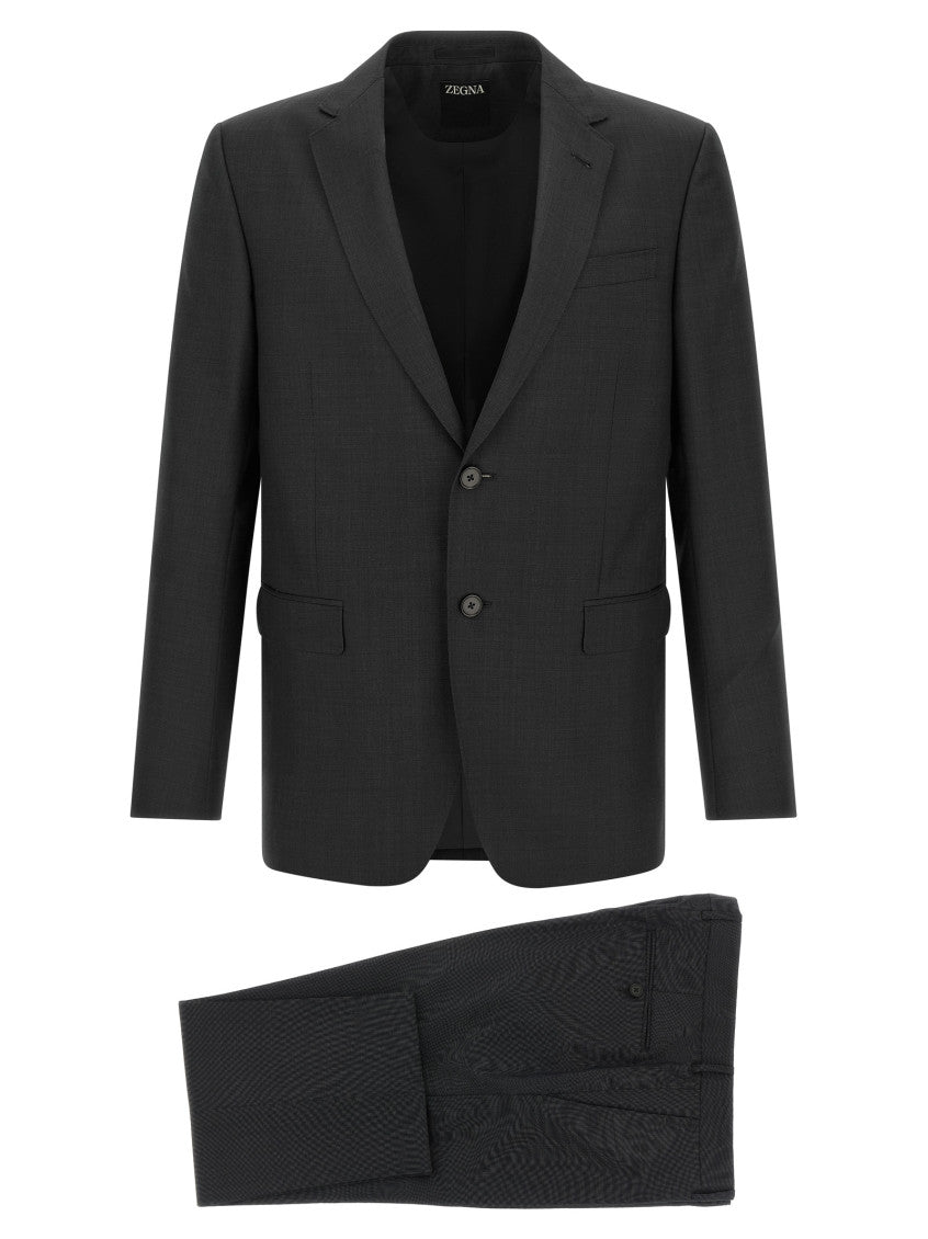 Dark Grey Notched Lapel Suit 1