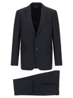 Dark Blue Notched Lapel Suit 1