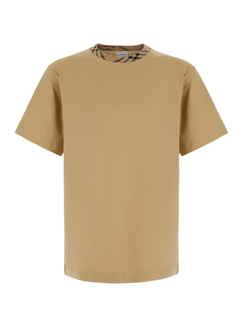 Beige Crew Neck T-Shirt 1
