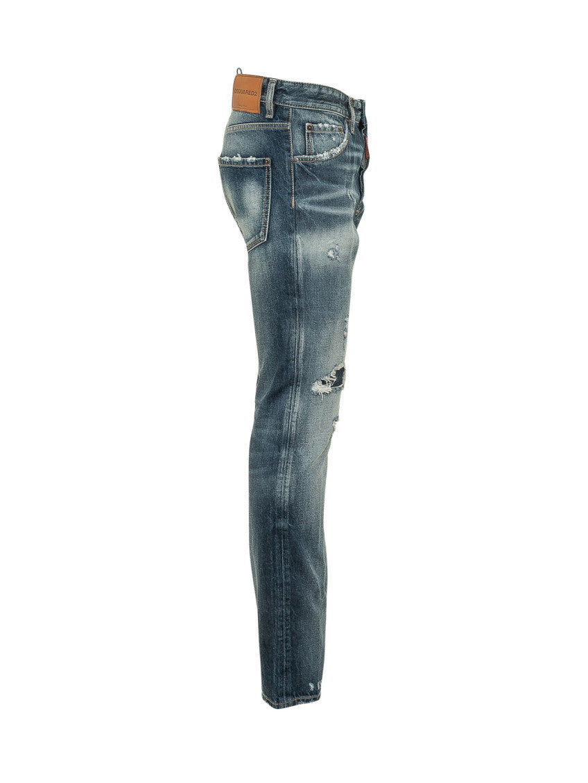 Blue Mid Rise Jeans 3