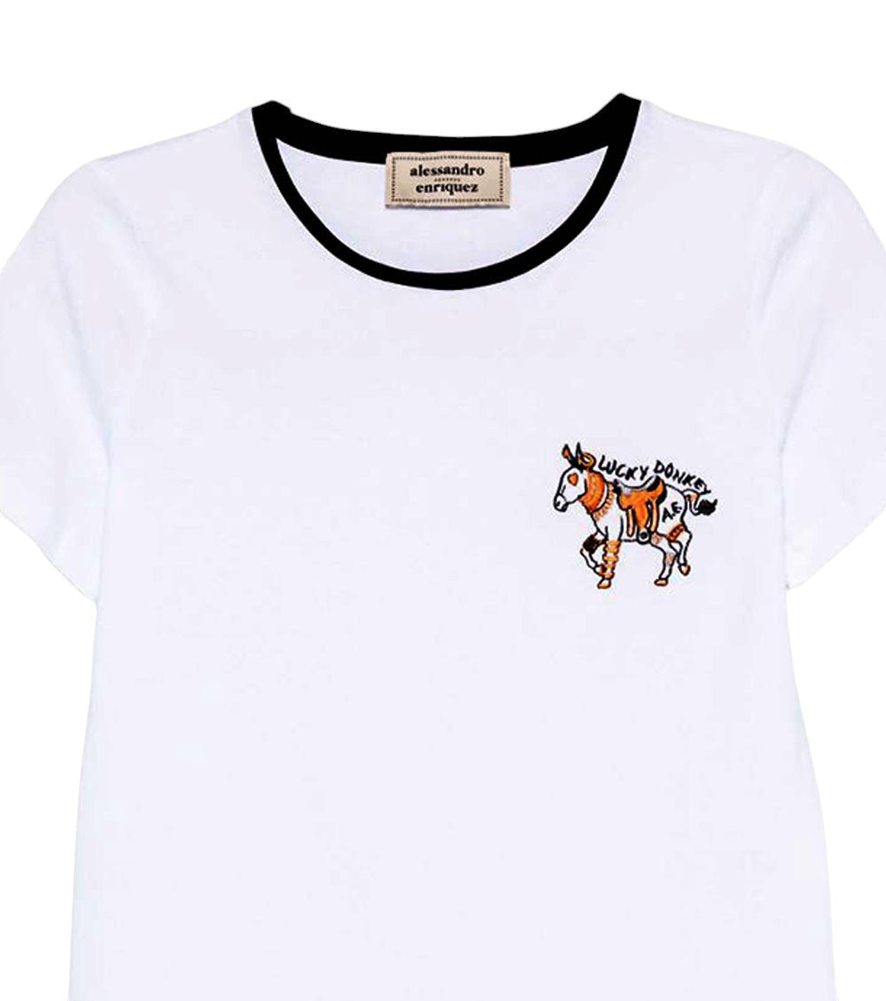 White Crew Neck T-Shirt 3