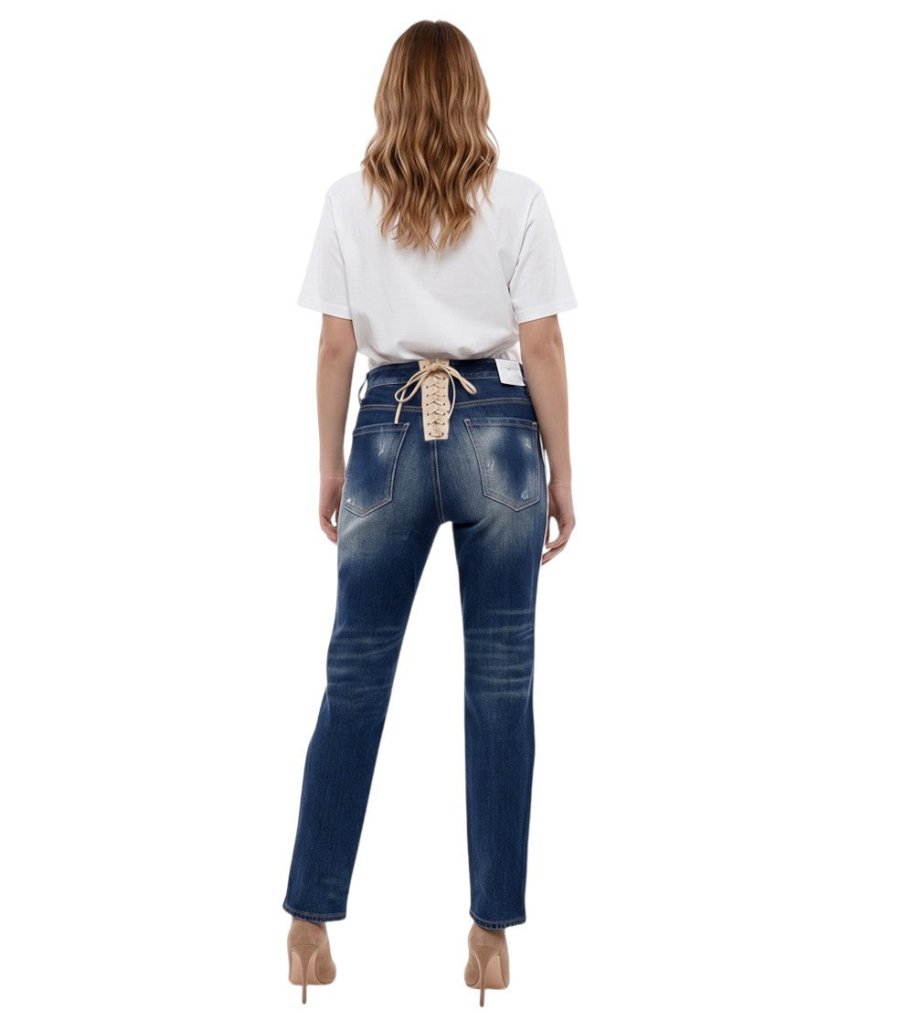 Dark Blue High Rise Jeans 2