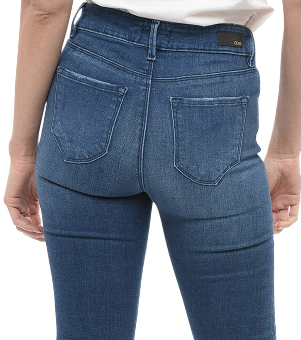 Blue High Rise Jeans 4