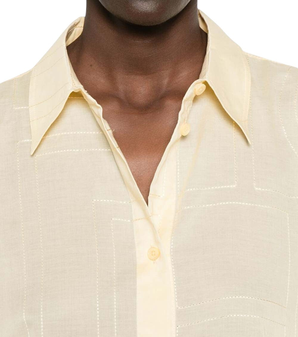 Light Yellow Embroidery Shirt 5