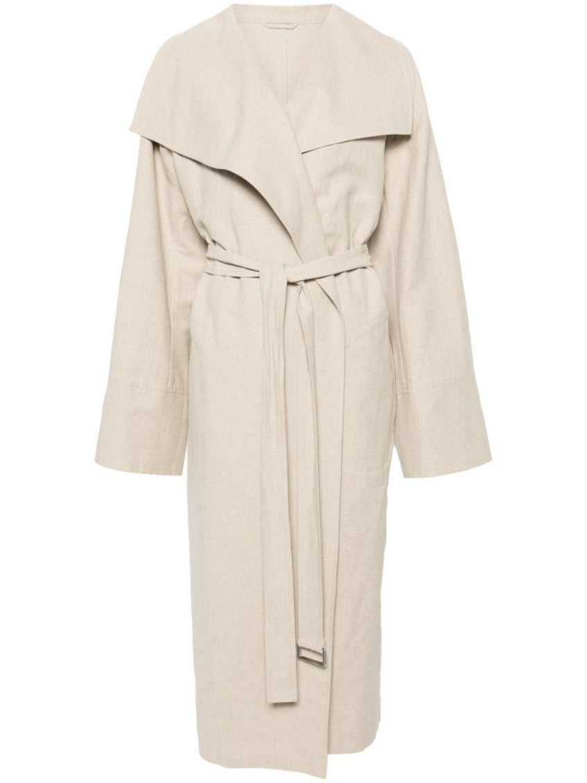 Beige Signature linen coat 1