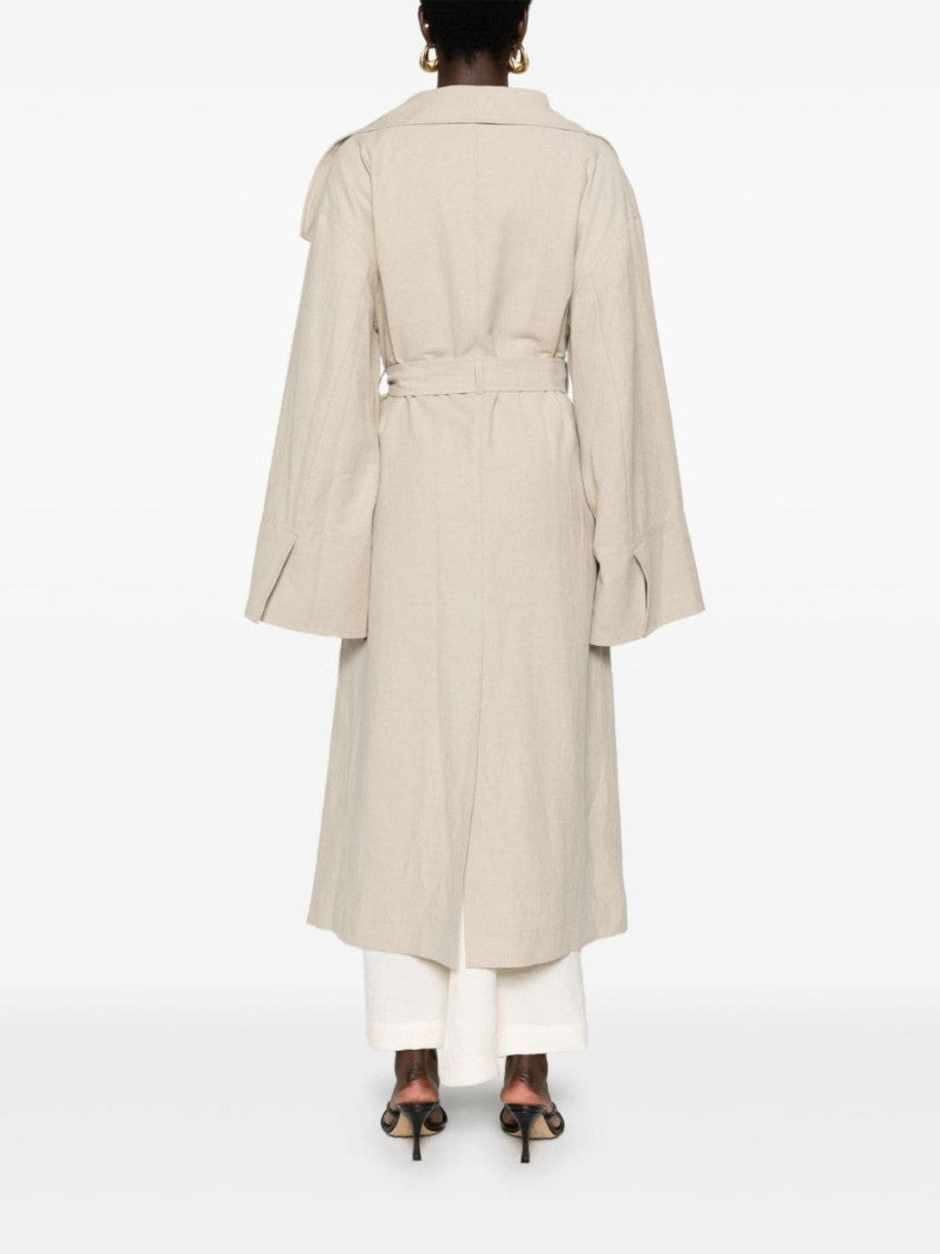 Beige Signature linen coat 2
