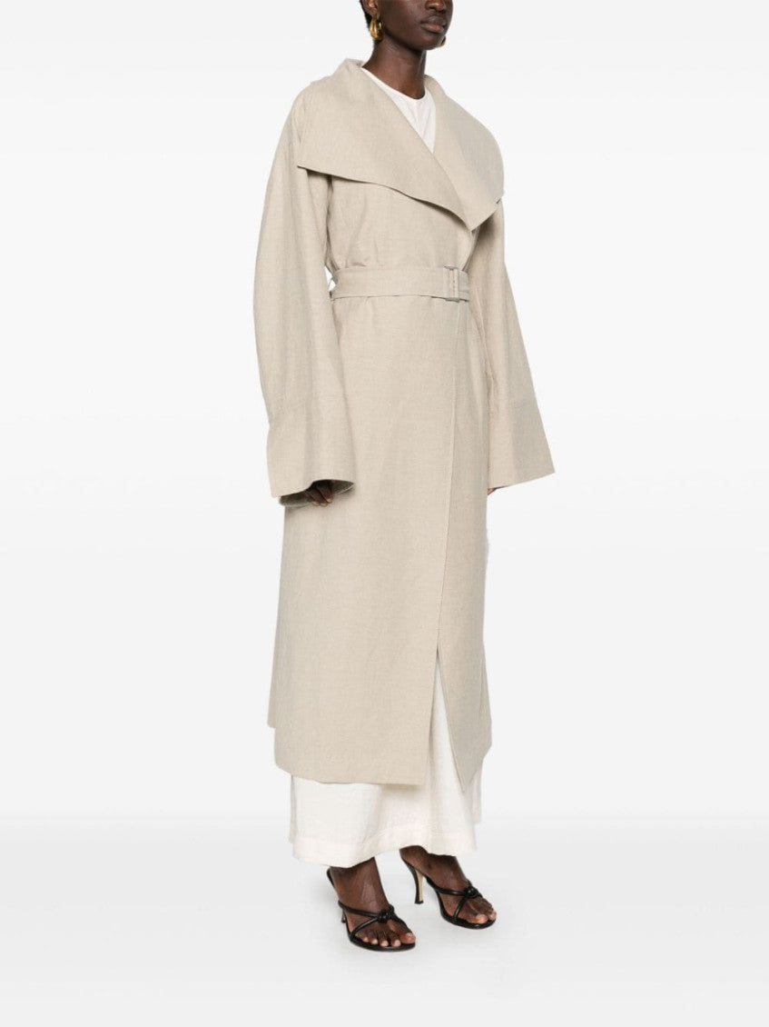 Beige Signature linen coat 3