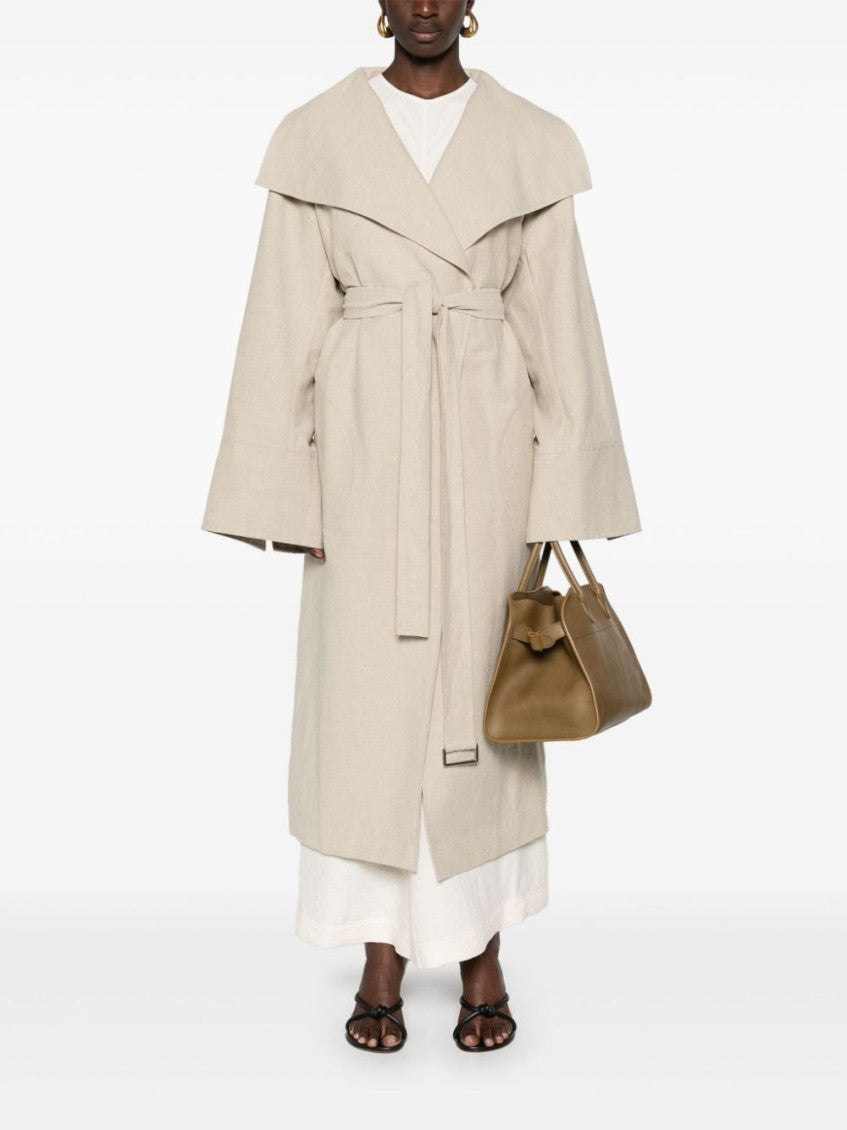 Beige Signature linen coat 4